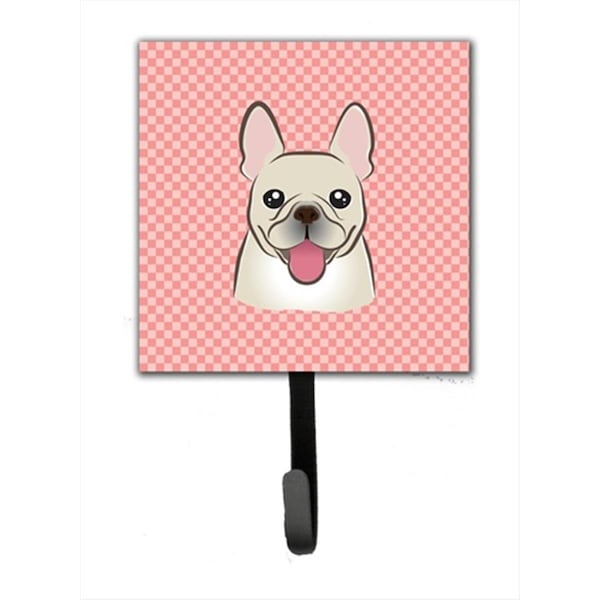Carolines Treasures Checkerboard Pink French Bulldog Leash or Key Holder- 4.25 W x 7 H In. BB1238SH4 - main